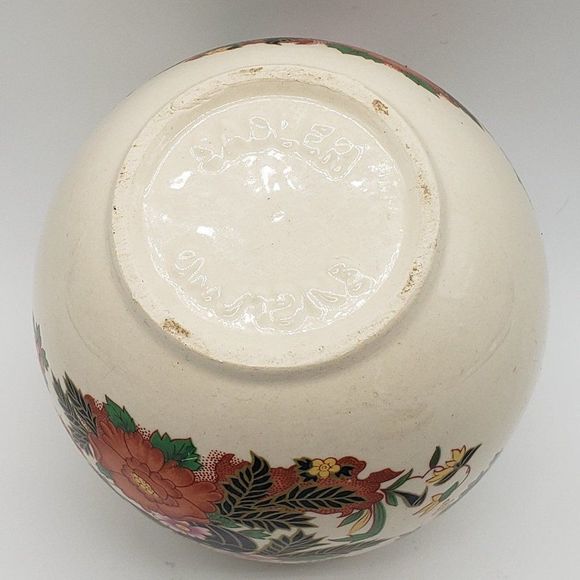 Sadler England Vintage Hand Painted Ceramic Indian Peony Lidded Ginger Jar - Picture 14 of 15